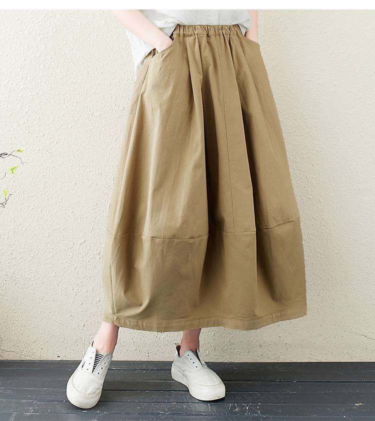 カジュアルコーデ  ゆったりバルーンマキシスカート