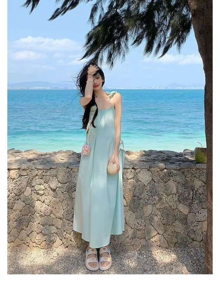 カジュアルコーデ  リゾート風ゆったりマキシワンピース