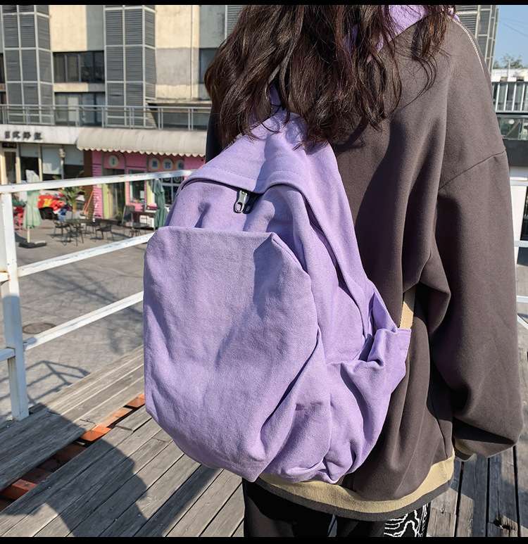 カジュアルコーデ  シンプルデザイン 大容量キャンバスリュック