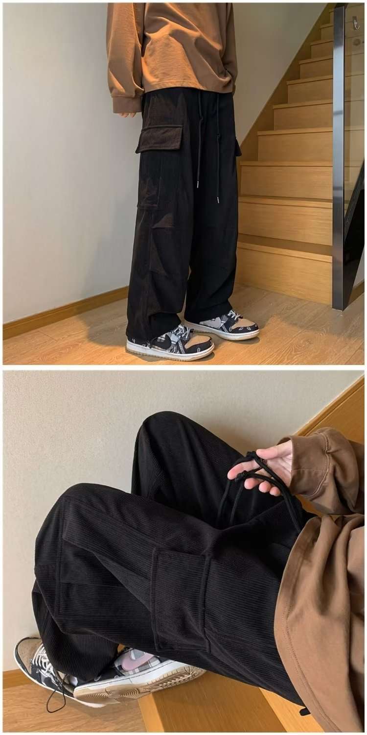 カジュアルコーデ  ワイドカーゴパンツ ルーズフィット