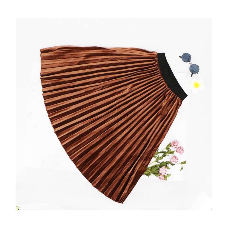 カジュアルコーデ  プリーツミディスカート