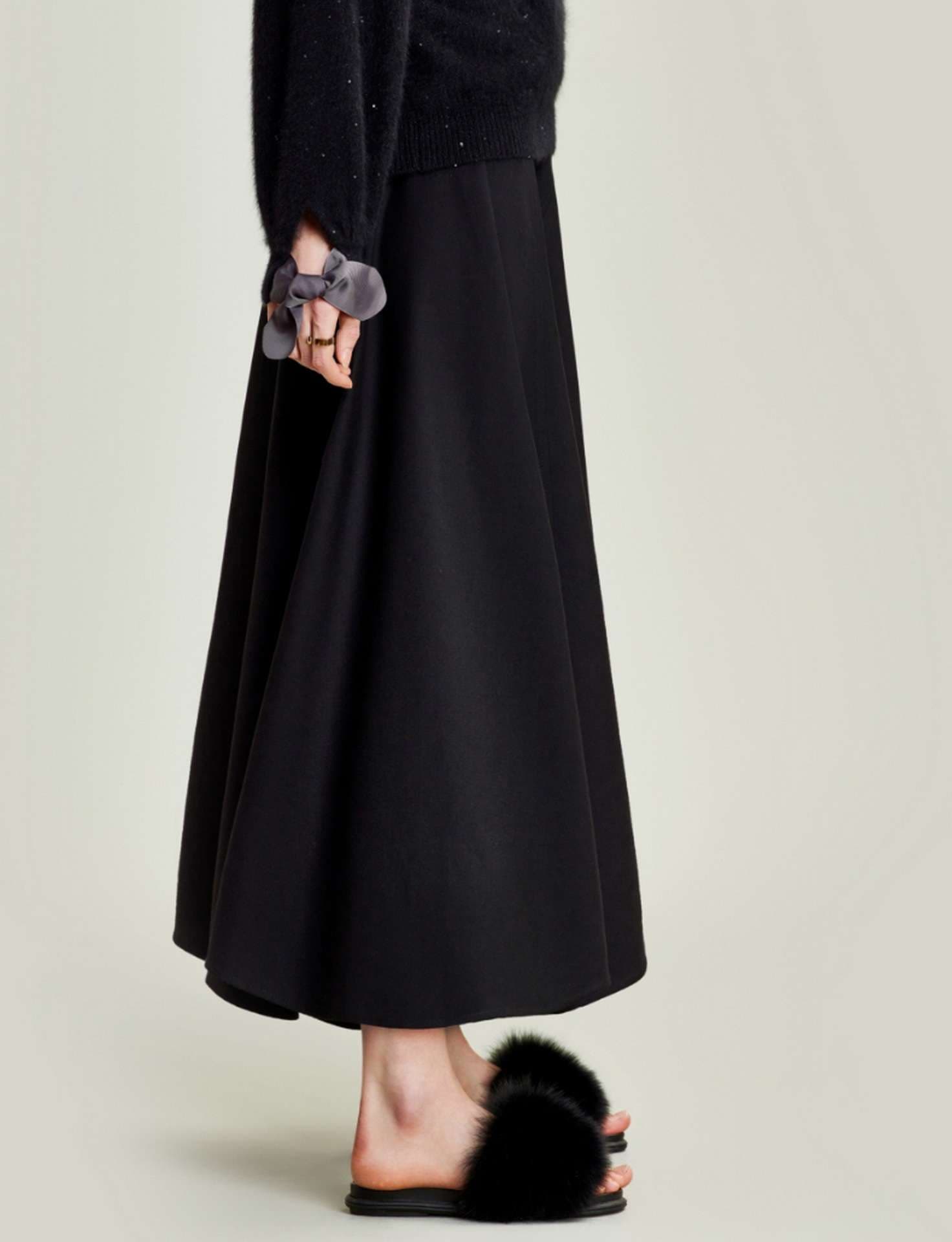 カジュアルコーデ  フレアラインロングスカート