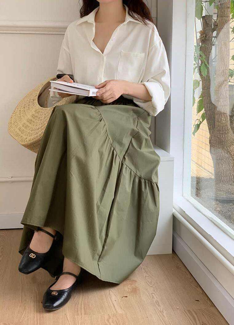 カジュアルコーデ  ティアードロングスカート