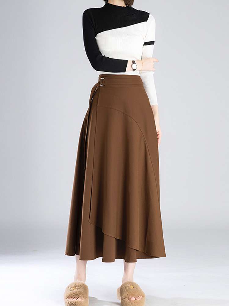 カジュアルコーデ  フレアラインロングスカート