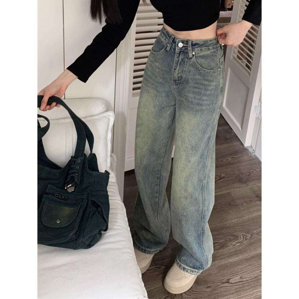 カジュアルコーデ  ヴィンテージ風ワイドデニムパンツ