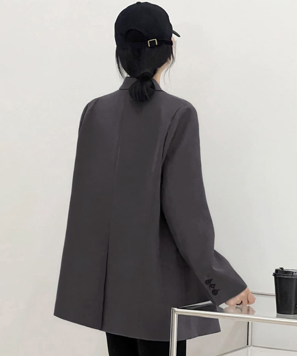 カジュアルコーデ ゆったりテーラードジャケット レディース 韓国風