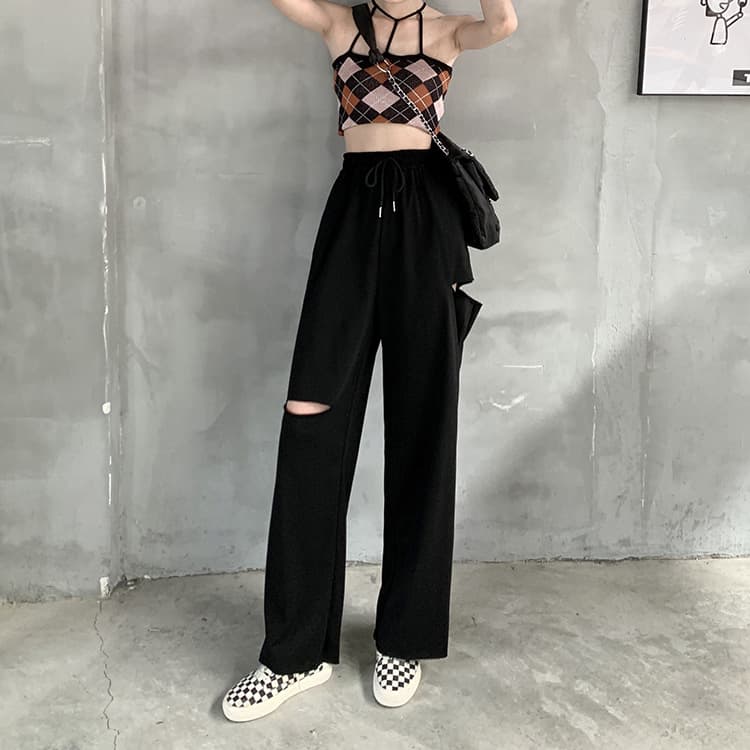 カジュアルコーデ カジュアルコーデ 切りっぱなしワイドスウェットパンツ