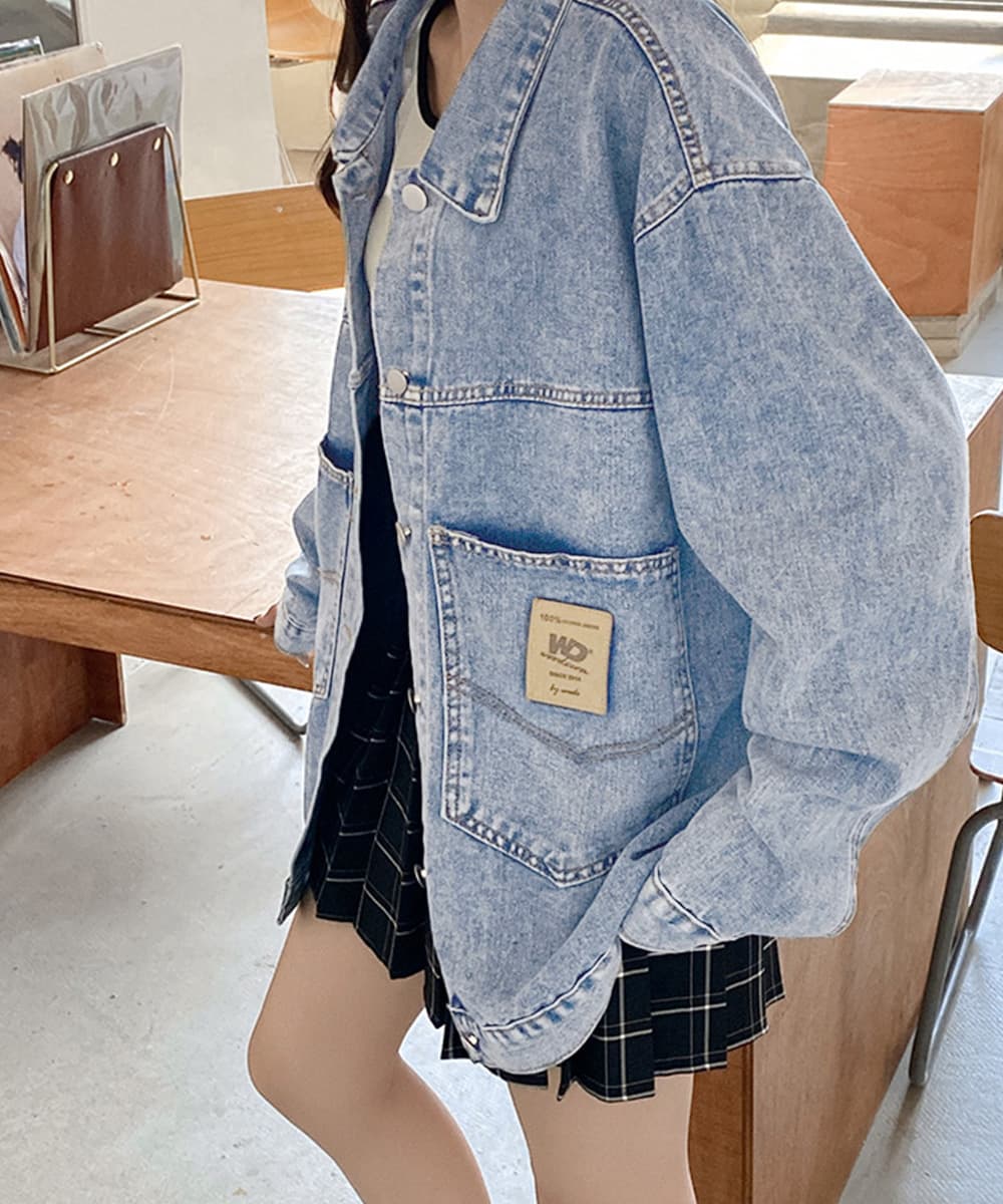 カジュアルコーデ レディース ゆるデニムジャケット オーバーサイズ