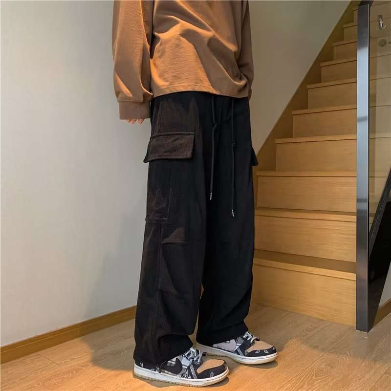 カジュアルコーデ  ワイドカーゴパンツ ルーズフィット