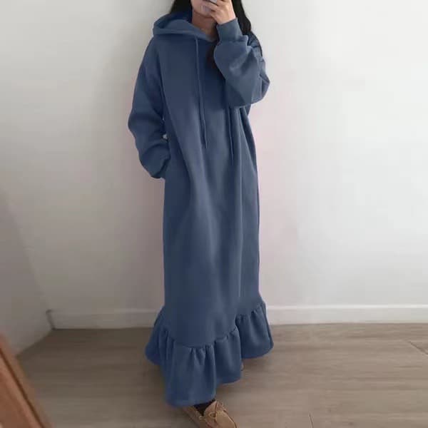 カジュアルコーデ 秋冬新作フード付きワンピース体型カバー上品女性用