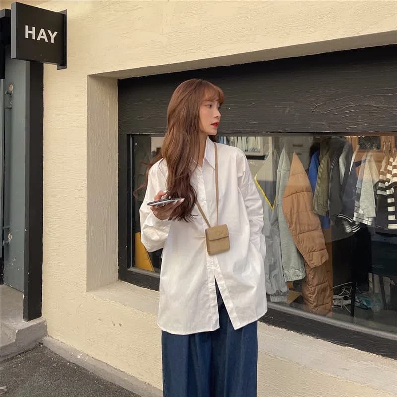 カジュアルコーデ こなれ感ゆるシルエットシャツ