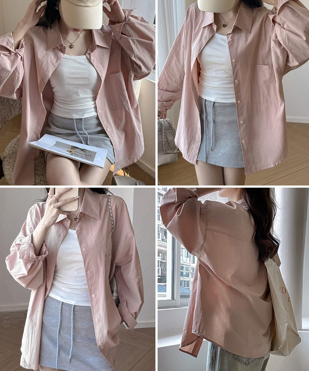 カジュアルコーデ レディース オーバーサイズ 長袖シャツ 全9色