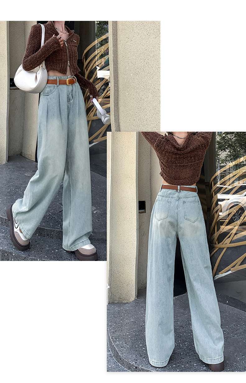 カジュアルコーデ  ゆったりワイドレッグデニムパンツ