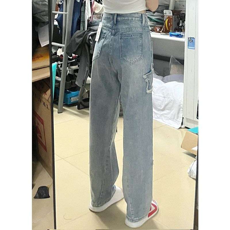 カジュアルコーデ  スター切り抜きワイドデニムパンツ