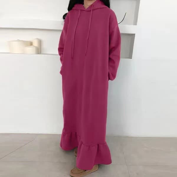 カジュアルコーデ 秋冬新作フード付きワンピース体型カバー上品女性用
