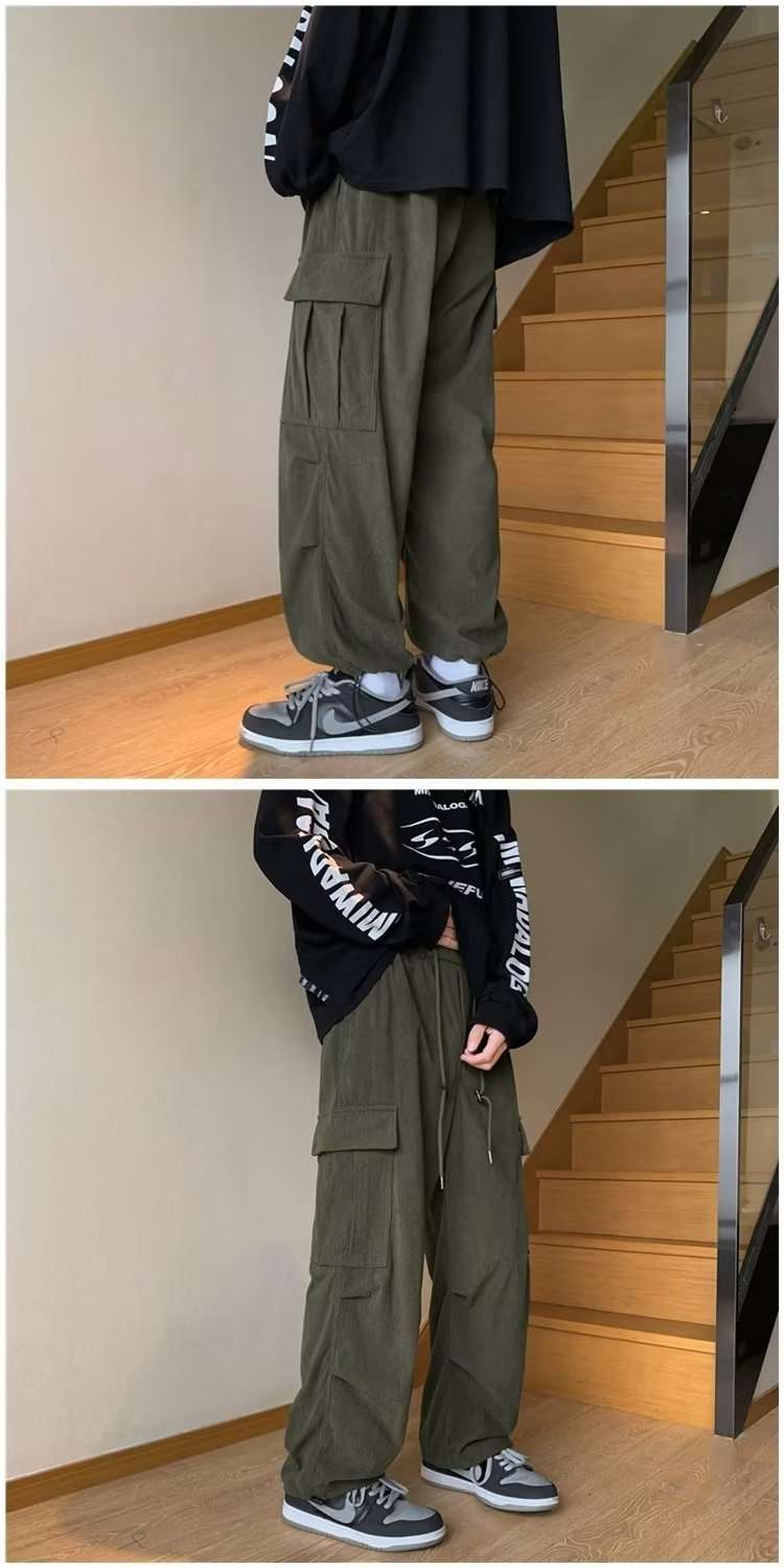 カジュアルコーデ  ワイドカーゴパンツ ルーズフィット