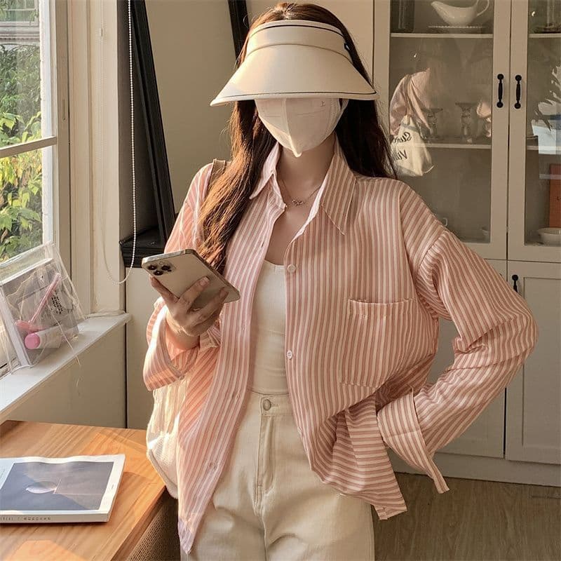 カジュアルコーデ カジュアルコーデ 爽やか縦縞オーバーサイズシャツ