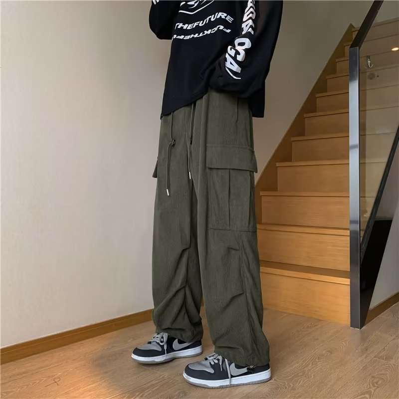 カジュアルコーデ  ワイドカーゴパンツ ルーズフィット
