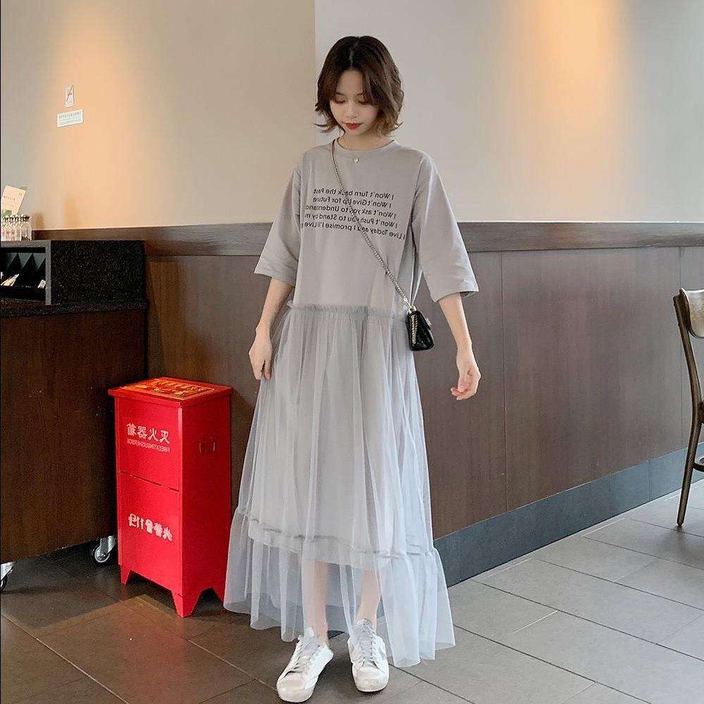 カジュアルコーデ  チュールレイヤードTシャツワンピース