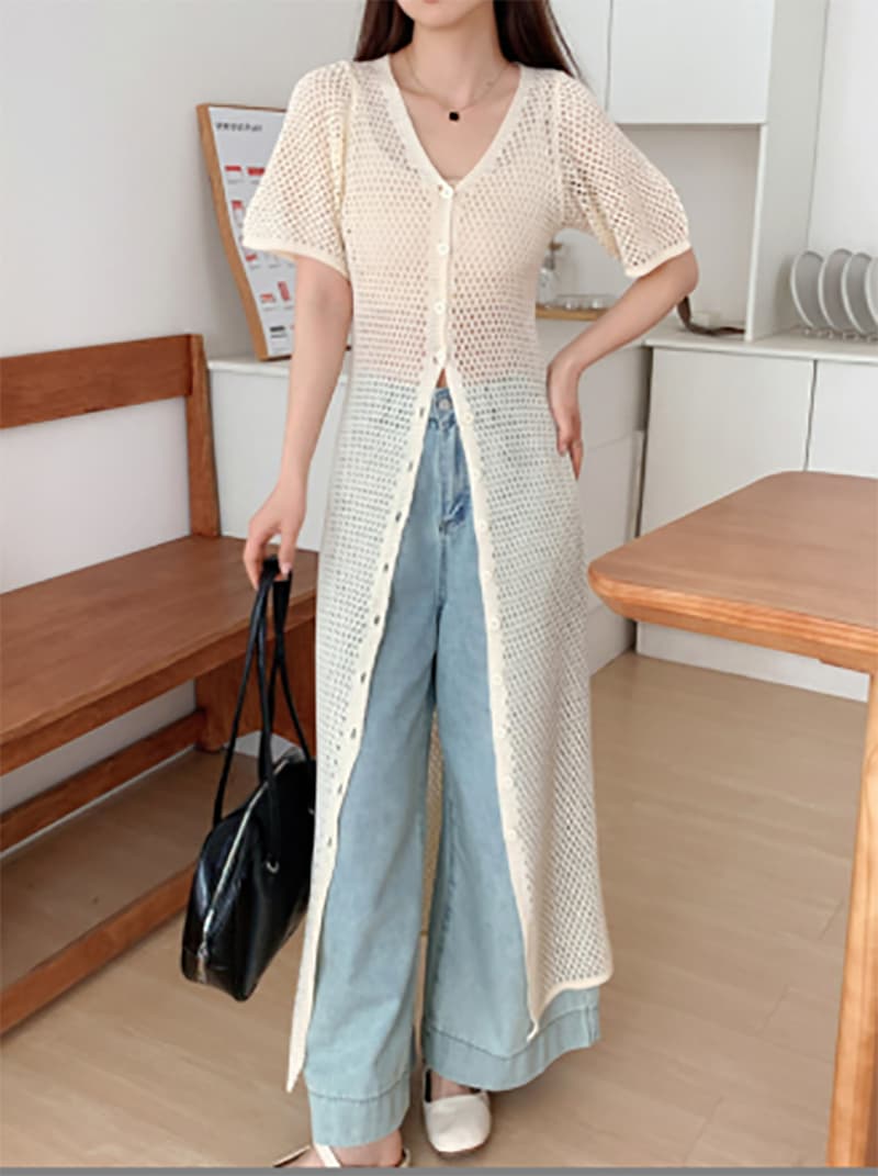 カジュアルコーデ 透け感シャツ 春夏 ゆったり レディース 薄手 ロング カーディガン