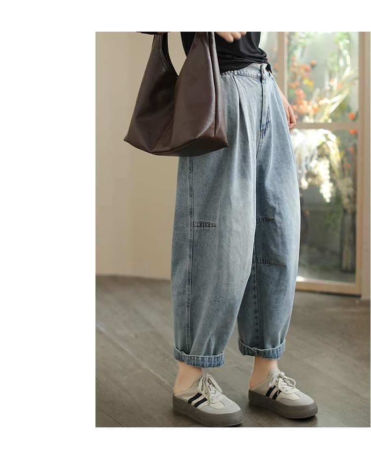 カジュアルコーデ  ゆったりバルーンシルエットデニムパンツ