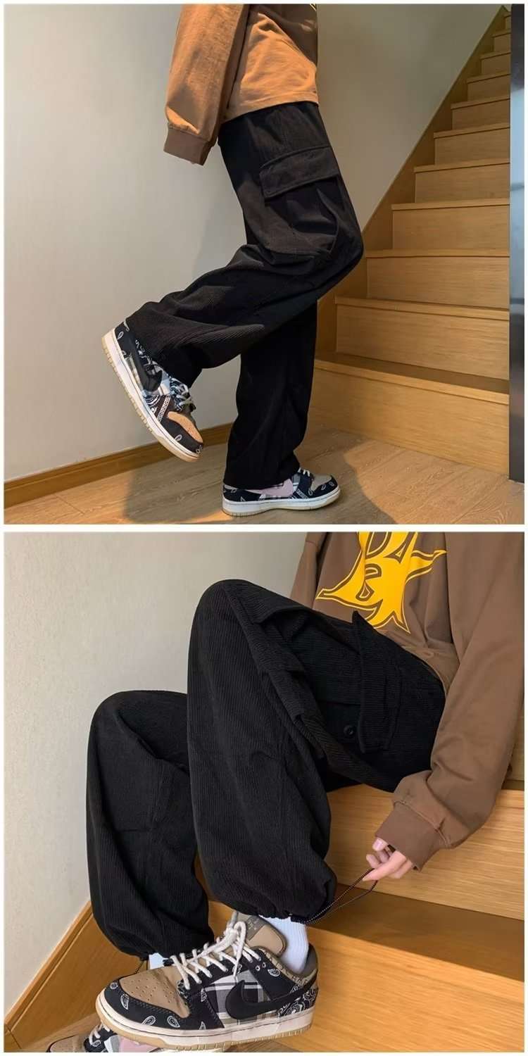 カジュアルコーデ  ワイドカーゴパンツ ルーズフィット