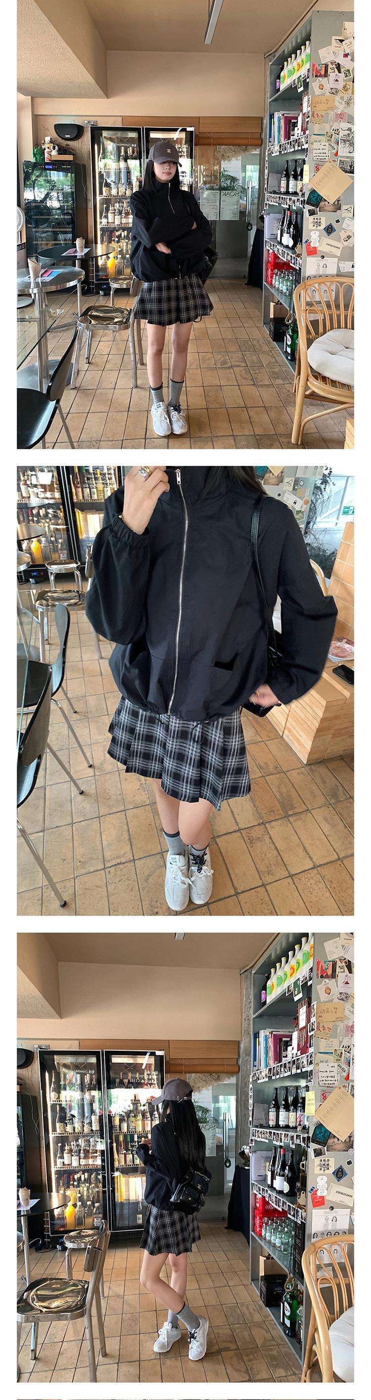 カジュアルコーデ チェック柄プリーツミニスカート
