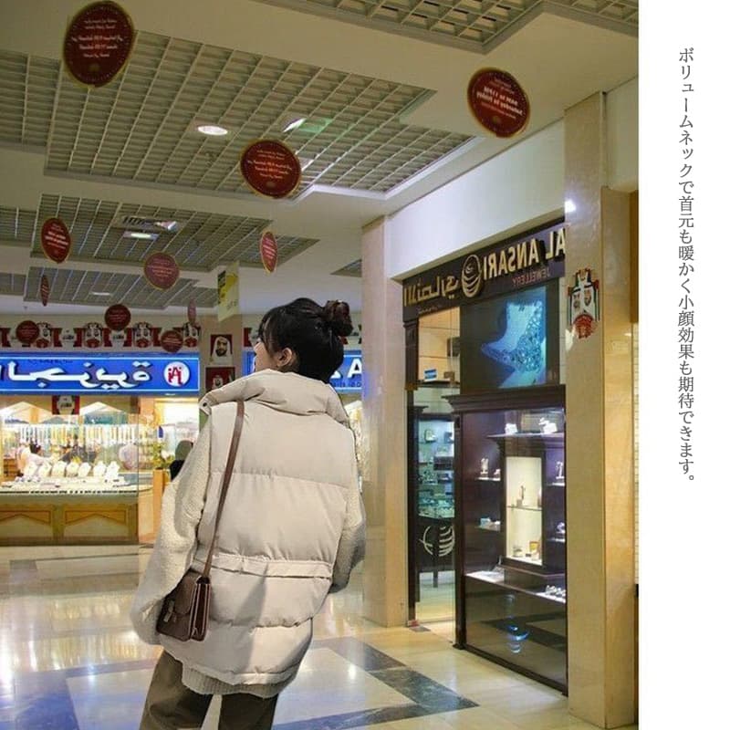 カジュアルコーデ 秋冬新作 女性用中綿ベストジャケット 防寒軽量キルティング