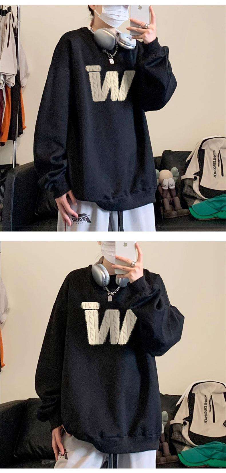 カジュアルコーデ 立体文字デザイン オーバーサイズスウェット