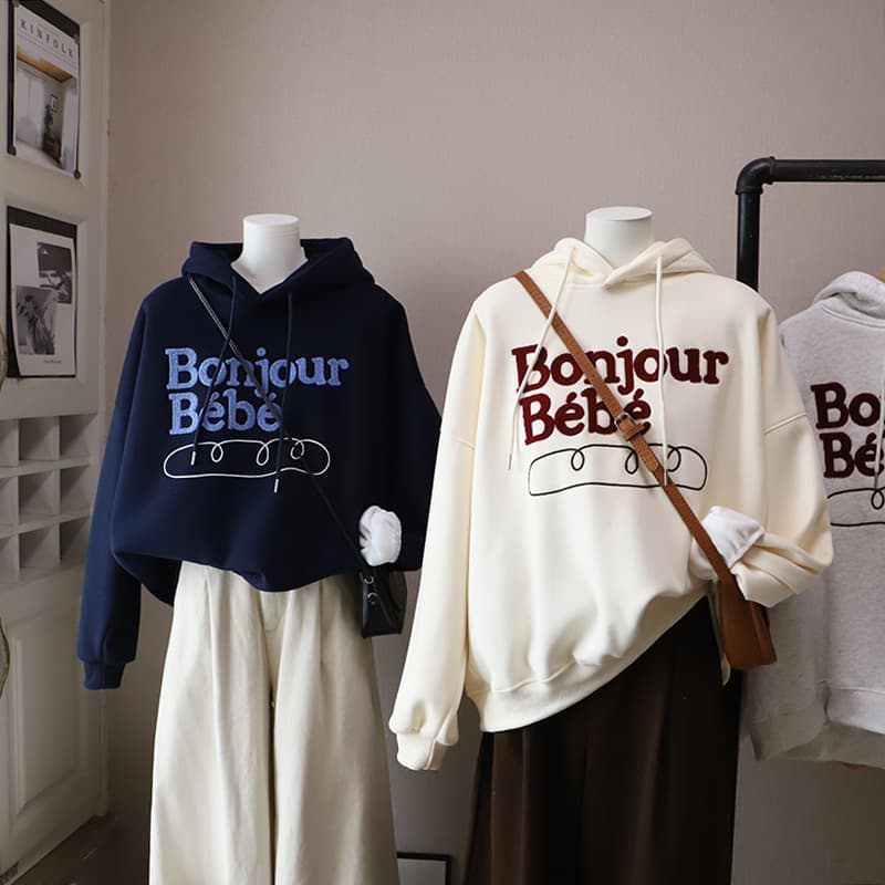 カジュアルコーデ 韓国風スウェットパーカー レディース フード付き 5色展開