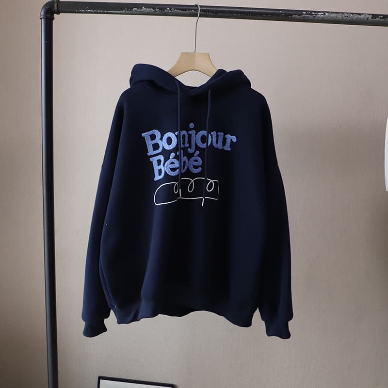 カジュアルコーデ 韓国風スウェットパーカー レディース フード付き 5色展開